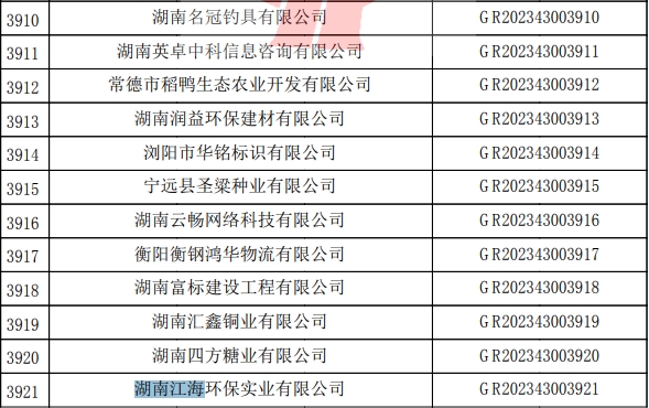2023年湖南江海，“高新技術企業(yè)”復審順利通過！